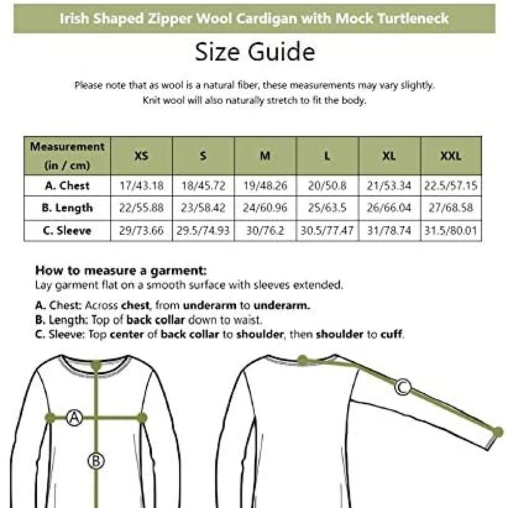 Aran Irish Zipper Merino Wool Cardigan Sweater - Picture 5 of 5